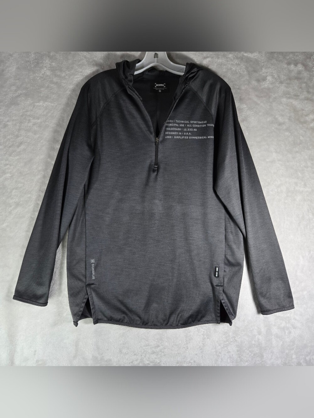 ASRV Hooded Quarter Zip Mens Size Small S Heather Gray SilverPlus DSG 0150